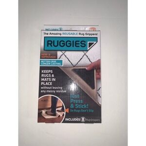 NWT Ruggies Reusable Rug Grippers 8 Pack Non Slip Tacky Grip Polymer